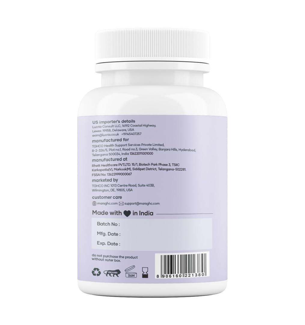 Mars by GHC vegan formula capsules offering plant-based nitric oxide support.