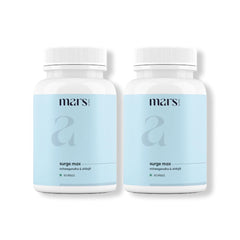 Mars by GHC Surgemax bottle-front shows energizing capsules for daily activity.