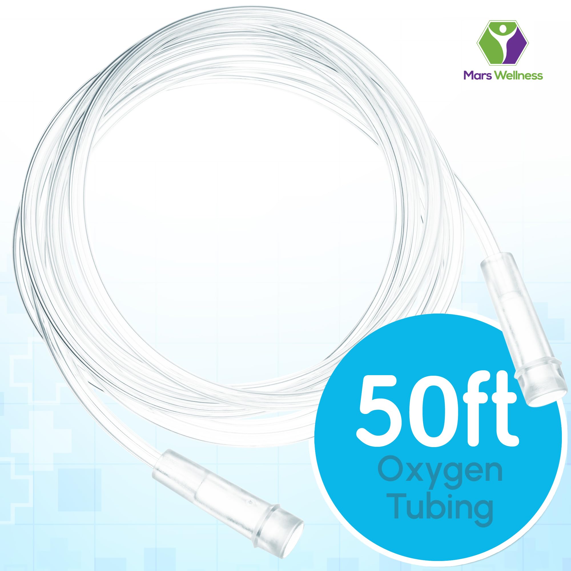 Mars Wellness Crush-Resistant Oxygen Tubing for comfortable sleep.