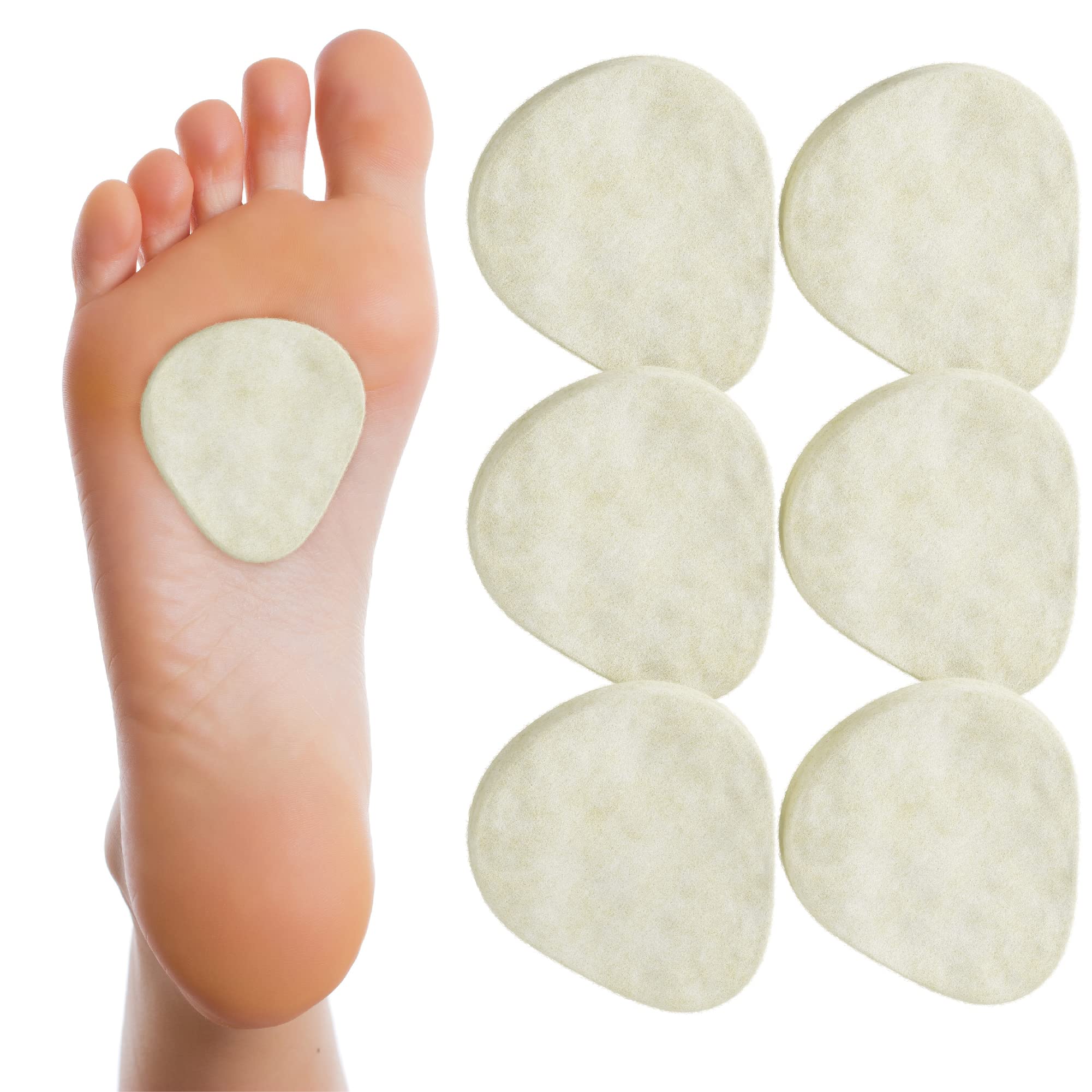 MARS WELLNESS metatarsal pad behind 2nd and 3rd heads provides pressure relief