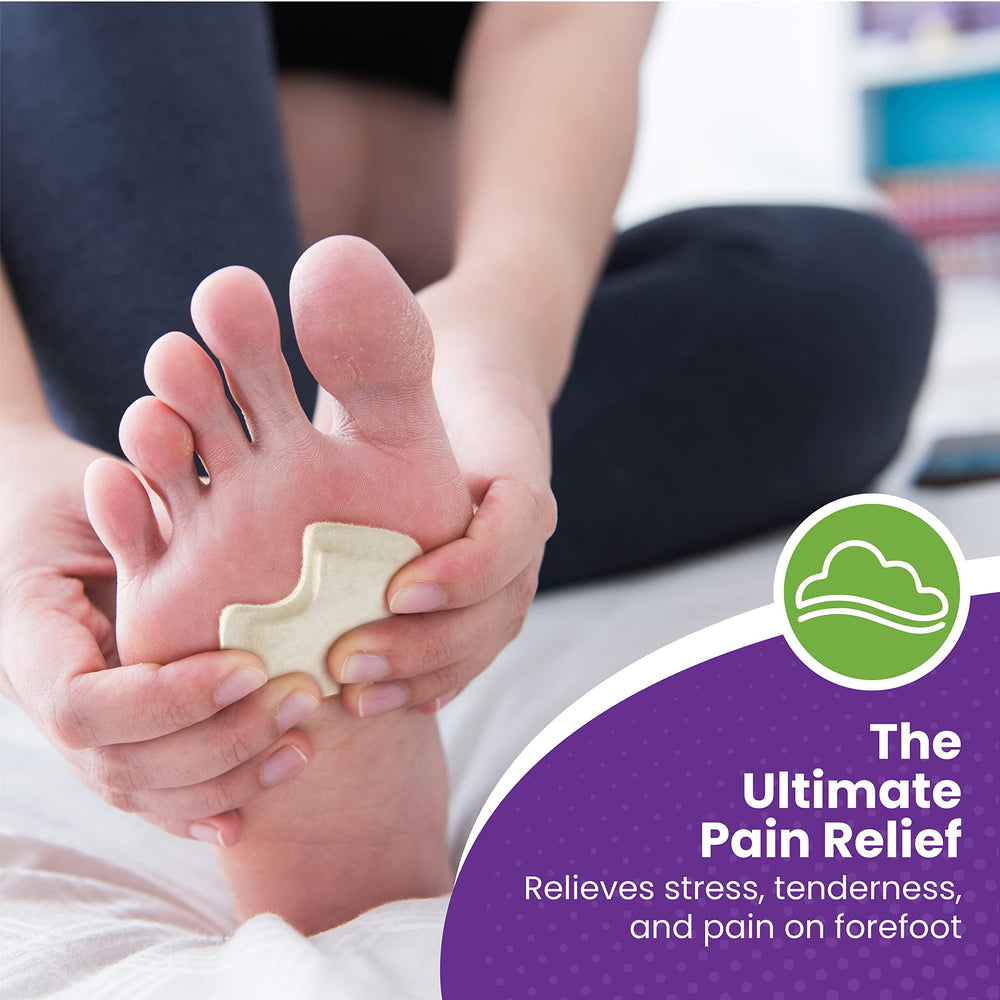 Sesamoiditis pads with adhesive skived felt for secure wear