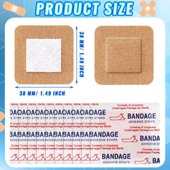 Marsui 200 pieces package of tan fabric bandages for daily use.