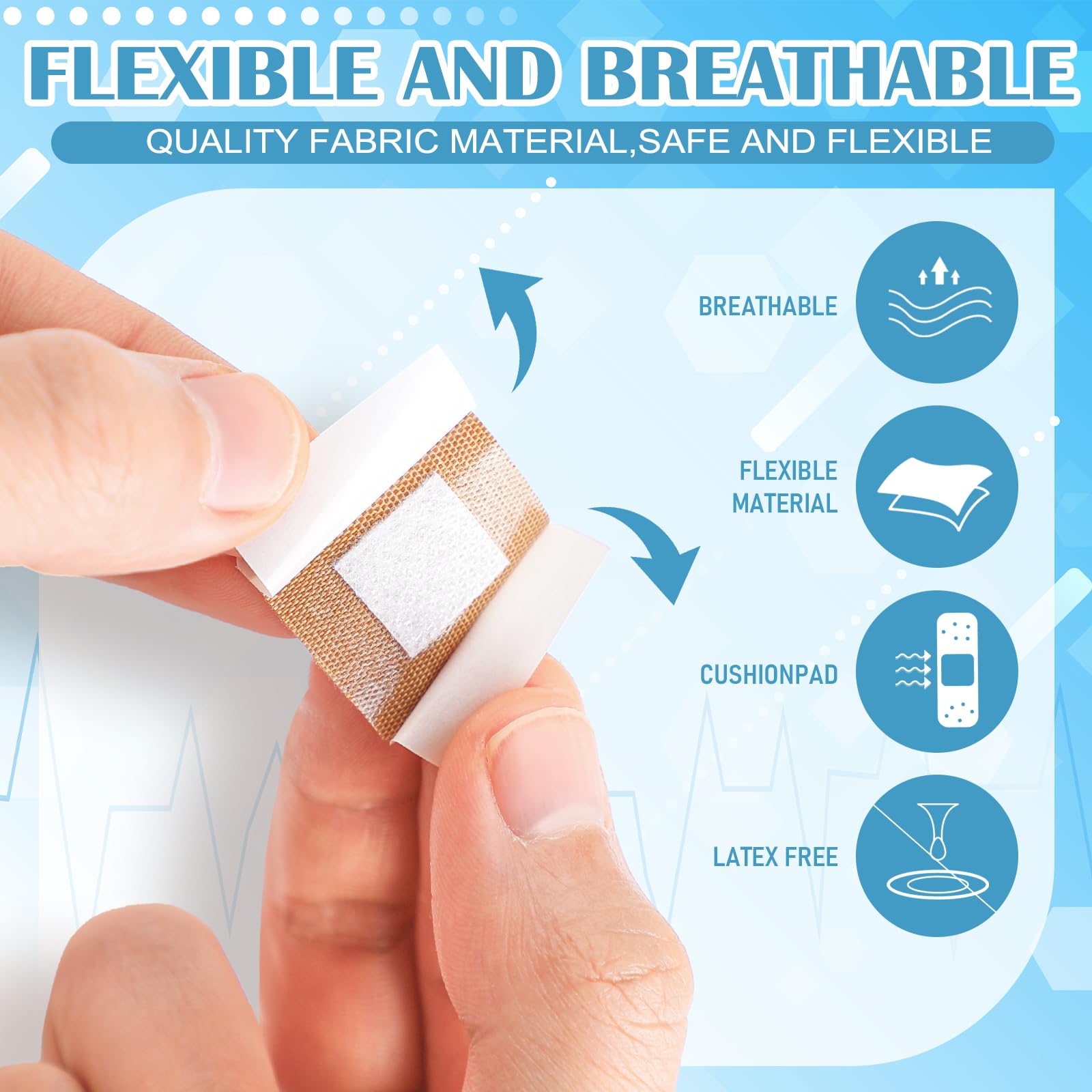 Marsui bandages use breathable fabric for comfortable daily protection.