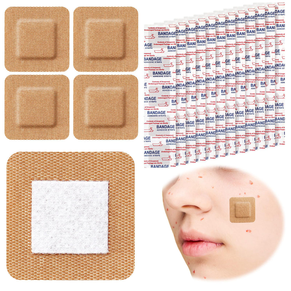 Marsui adhesive spots bandages tan fabric 1-inch ideal for small wounds and breathable protection.