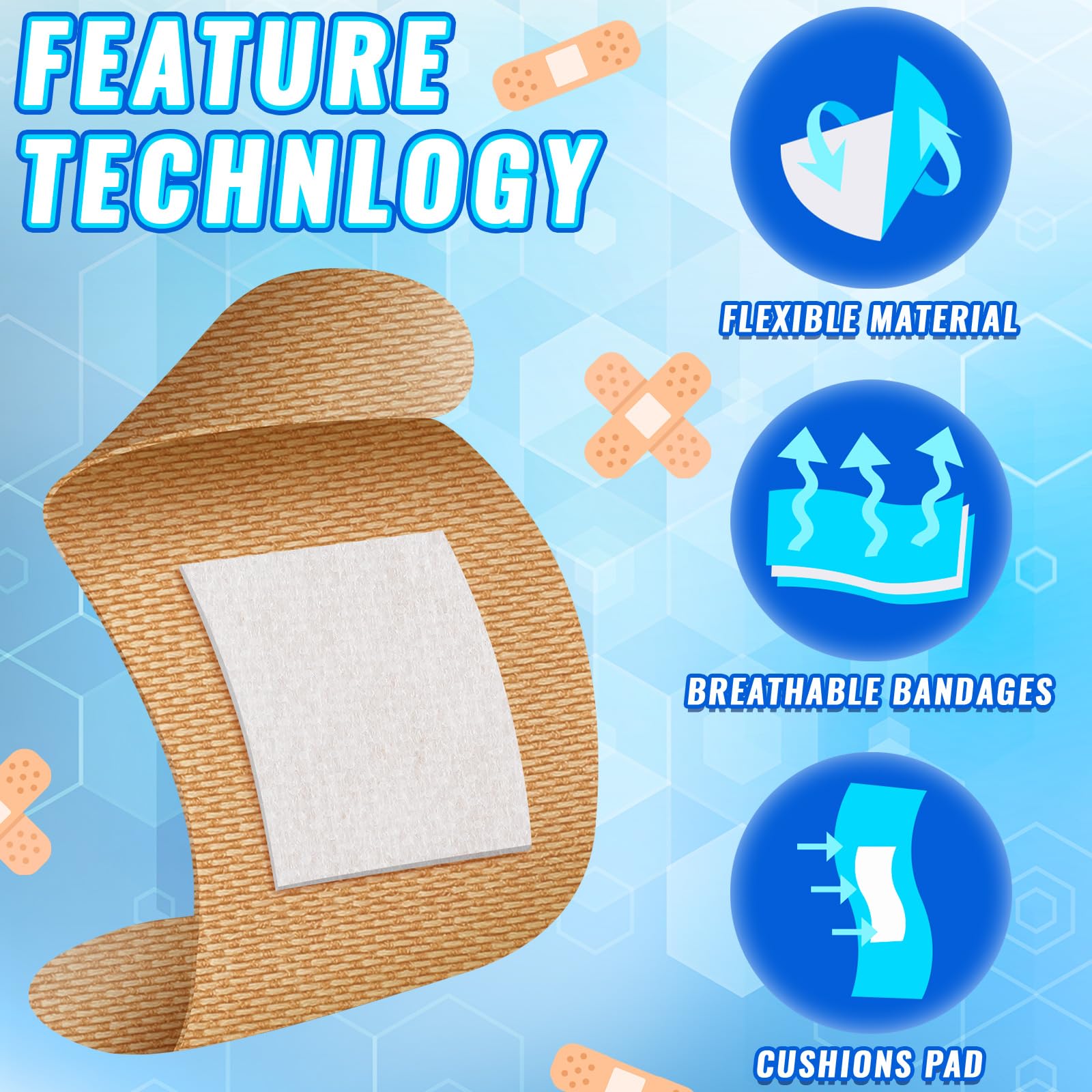 Marsui breathable fabric bandages showing flexible material for active wear.