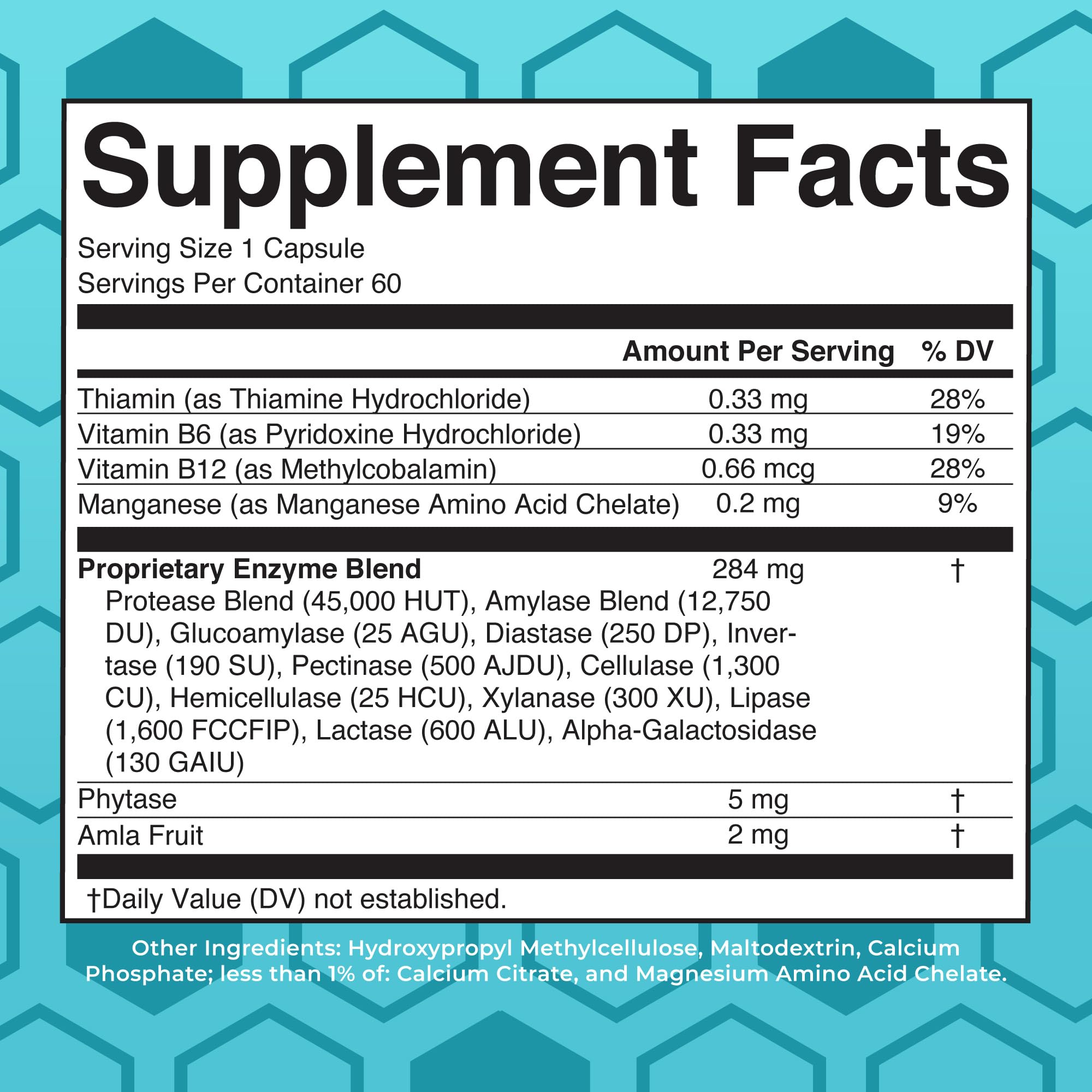 MaryRuth Organics Digestive Enzymes capsules shown with a meal for pre-meal support