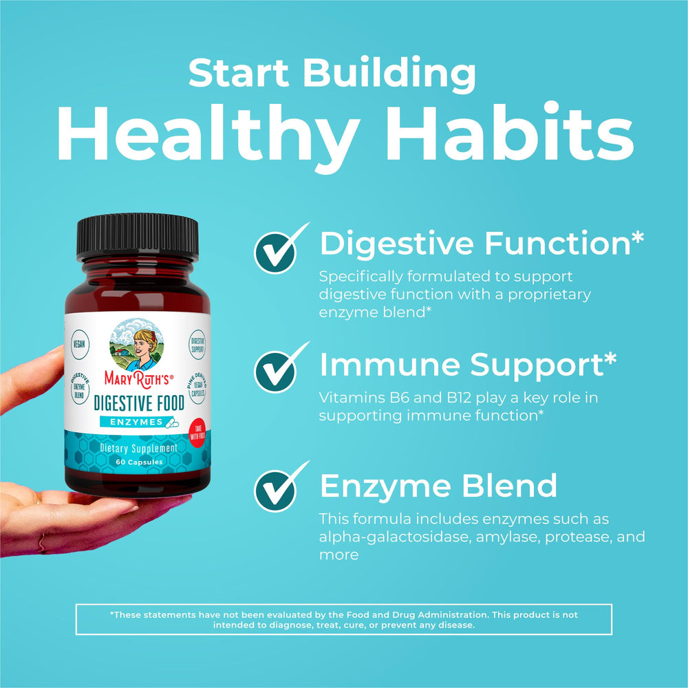 MaryRuth Organics Digestive Enzymes offer B vitamins for immune-supporting potential benefits