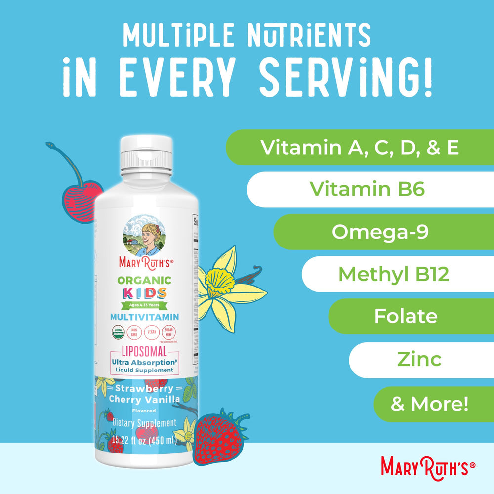 MaryRuth Organics Kids Multivitamin Liposomal vegan certification symbol