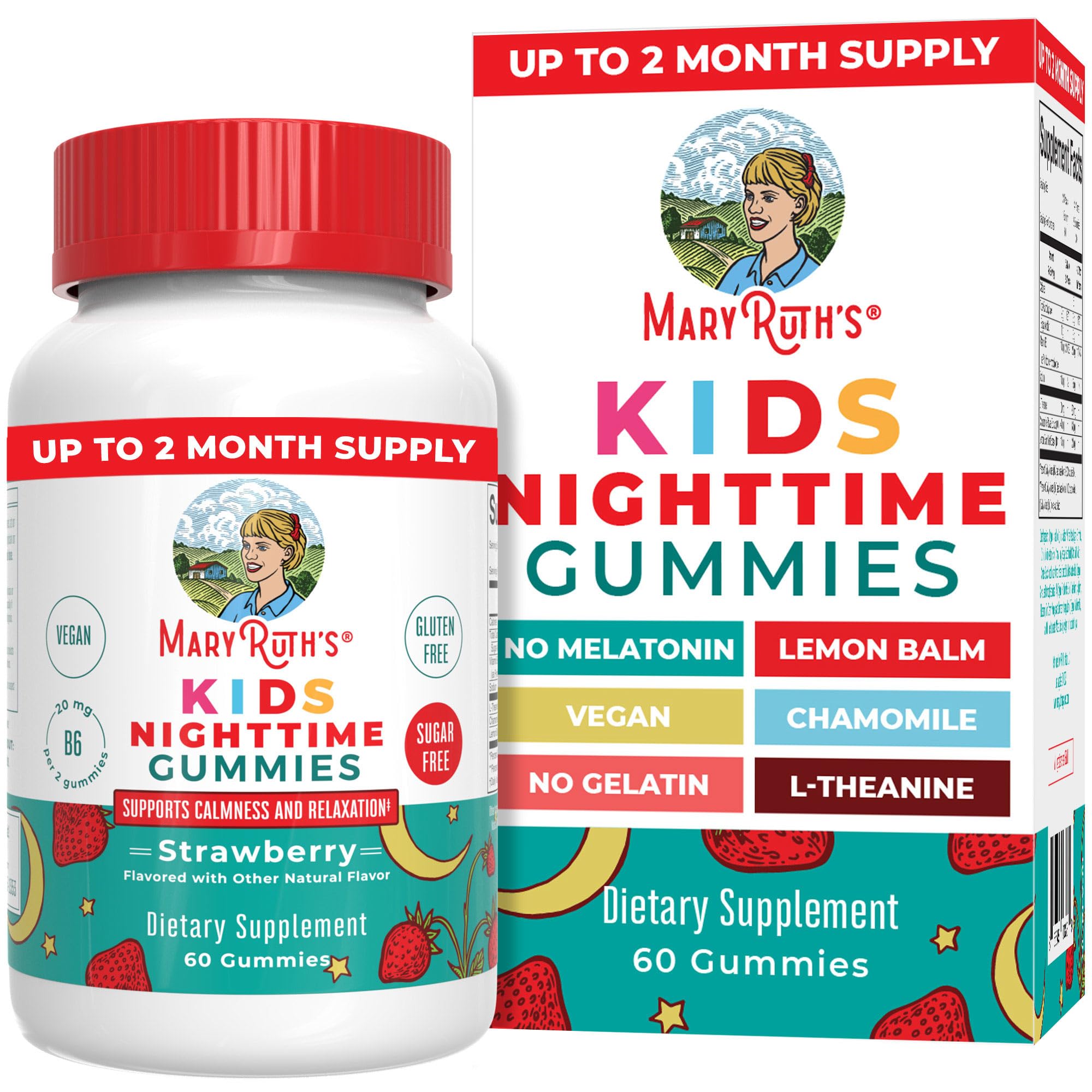 MaryRuth Organics Kids Nighttime Gummies bottle for bedtime routine and flavor