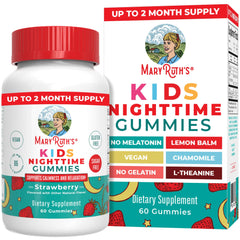 MaryRuth Organics Kids Nighttime Gummies bottle for bedtime routine and flavor