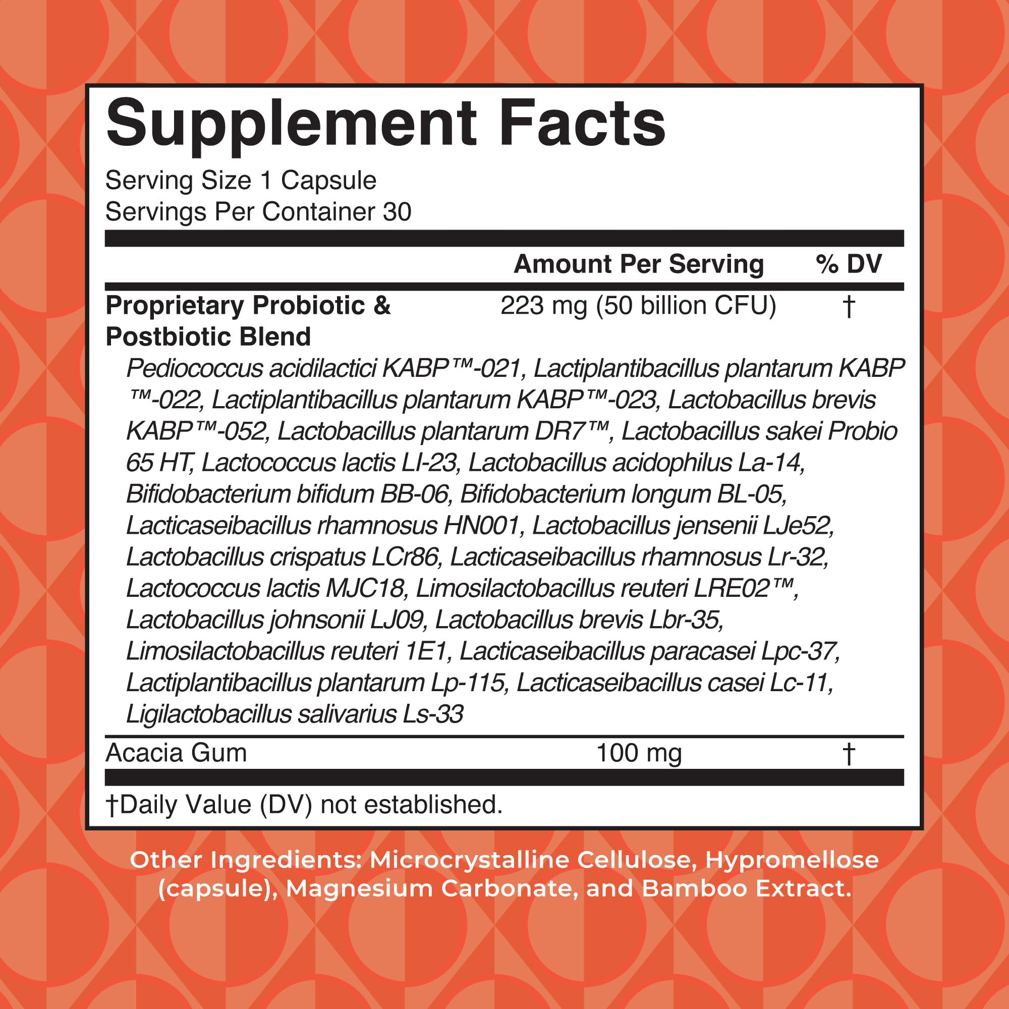 MaryRuth Organics probiotics capsules for women close-up highlighting 50B CFU per serving