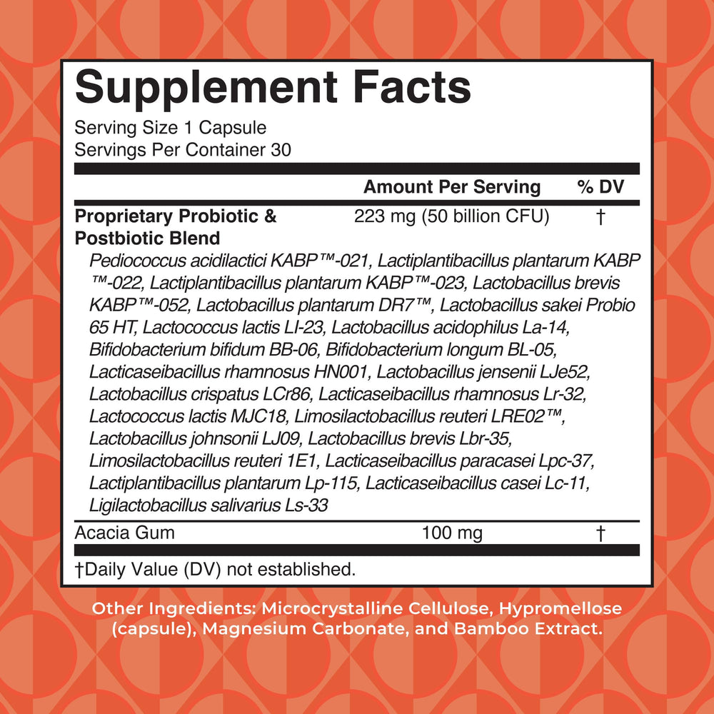 MaryRuth Organics probiotics capsules for women close-up highlighting 50B CFU per serving