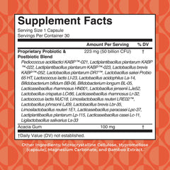 MaryRuth Organics probiotics capsules for women close-up highlighting 50B CFU per serving
