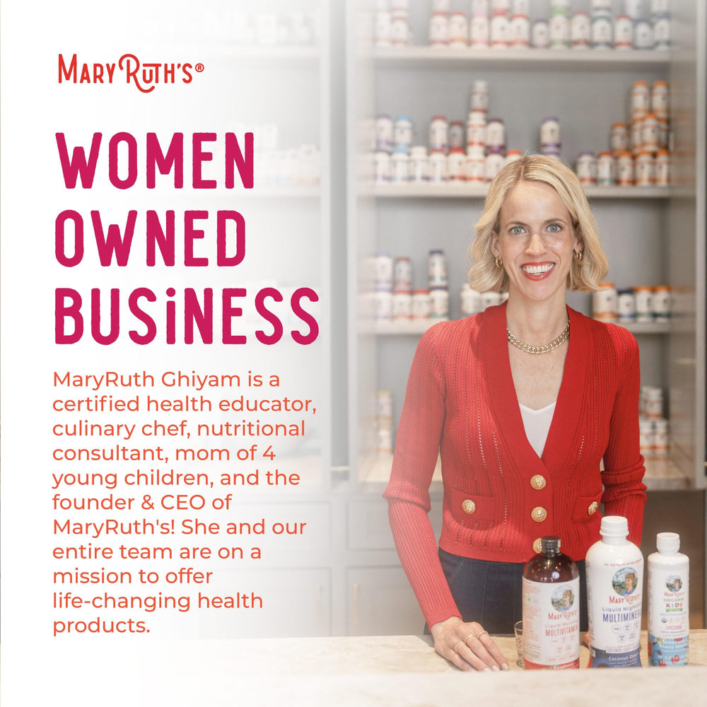 MaryRuth Organics 30-count bottle complements vegan daily health routine