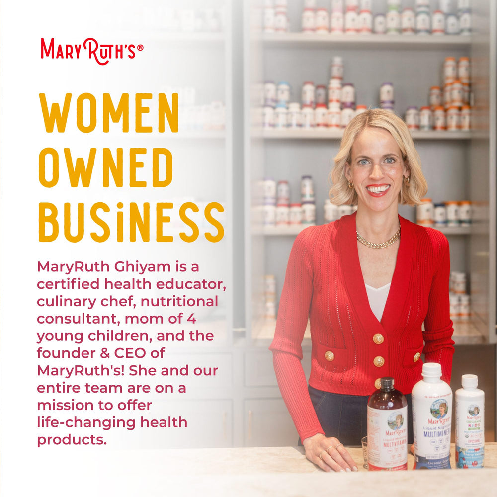 MaryRuth Organics 40 servings per bottle highlighted on the label