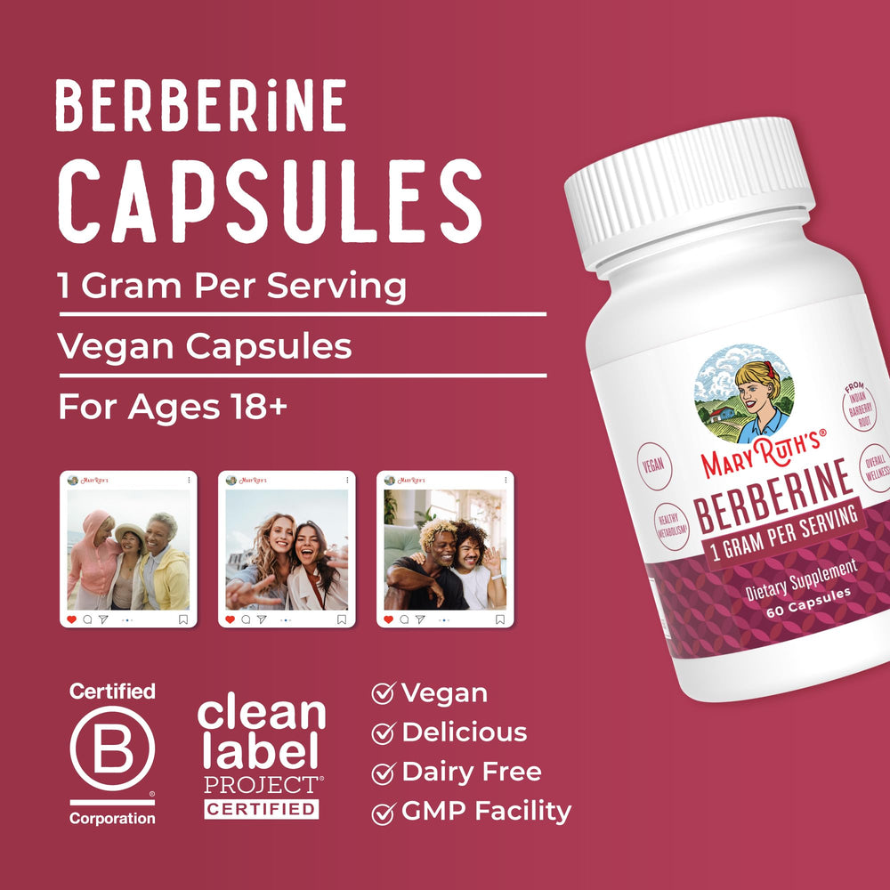 MaryRuth Organics Berberine bottle interior shot showing 30 servings