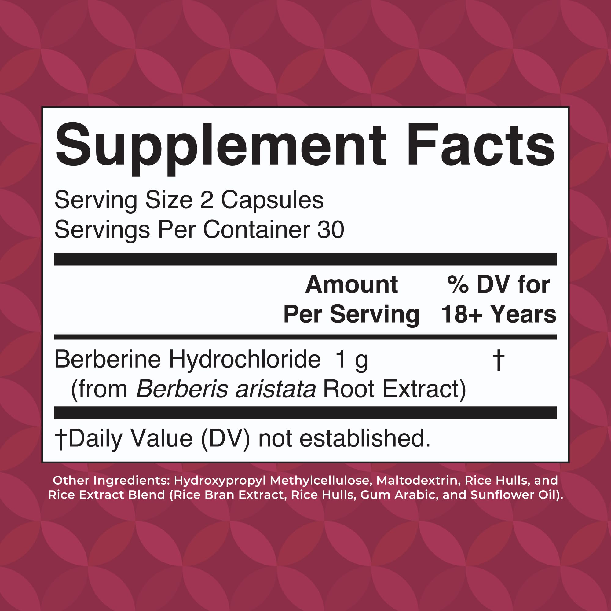 MaryRuth Organics Berberine capsules in blister pack for easy daily use
