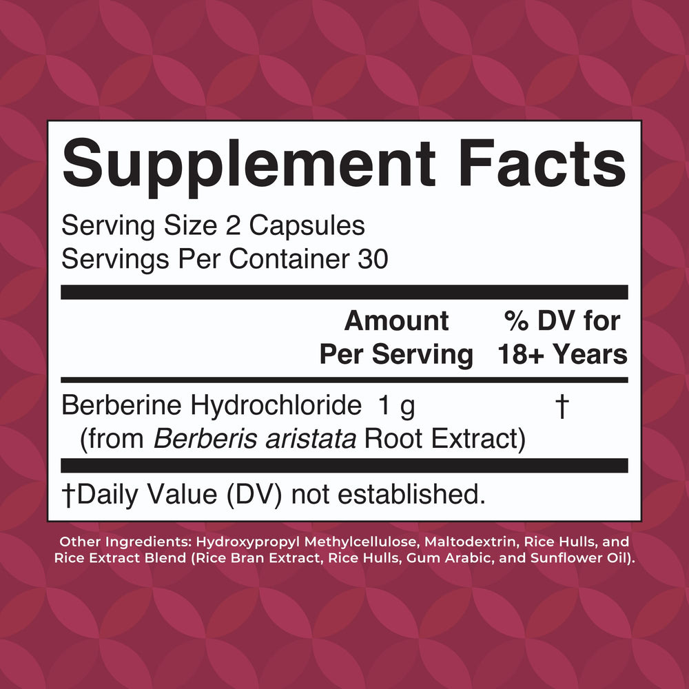MaryRuth Organics Berberine capsules in blister pack for easy daily use