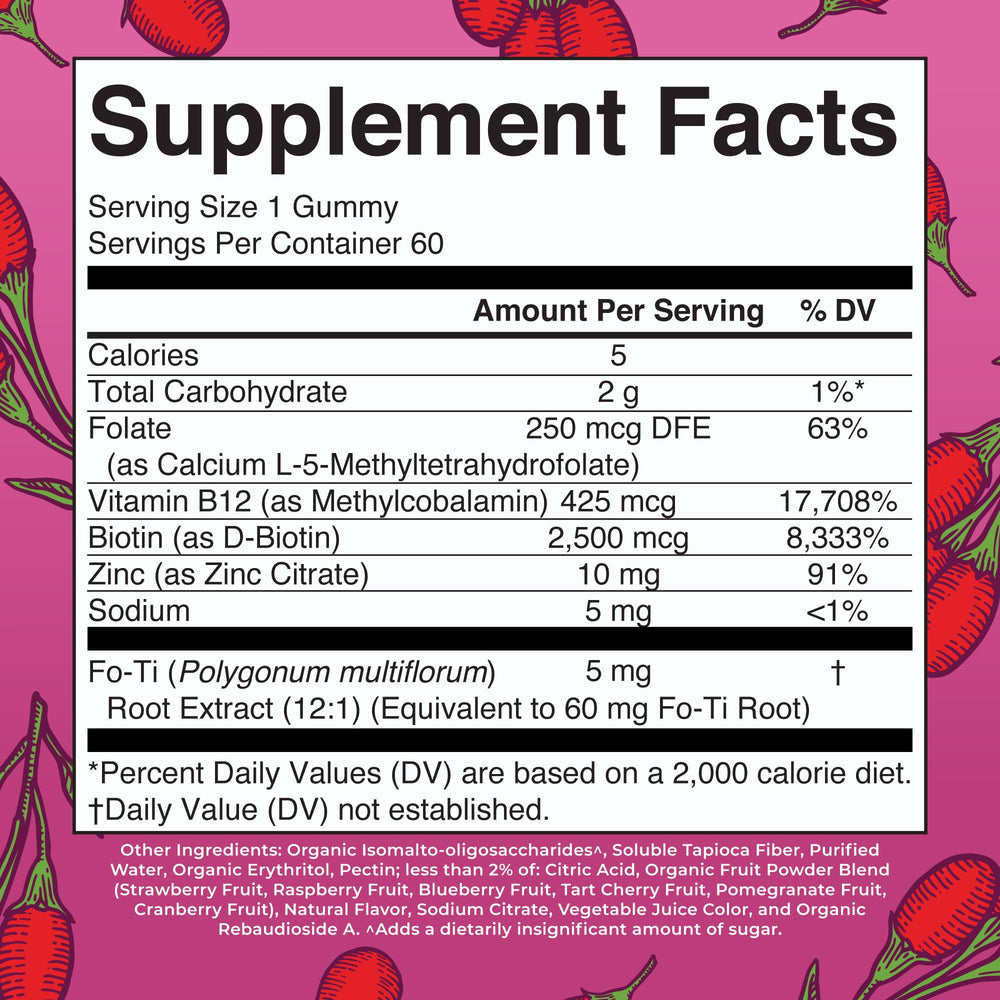 MaryRuth Biotin Gummies goji berry flavor close-up for daily beauty support