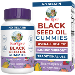 MaryRuth Organics Black Seed Oil Gummies bottle, convenient daily use.