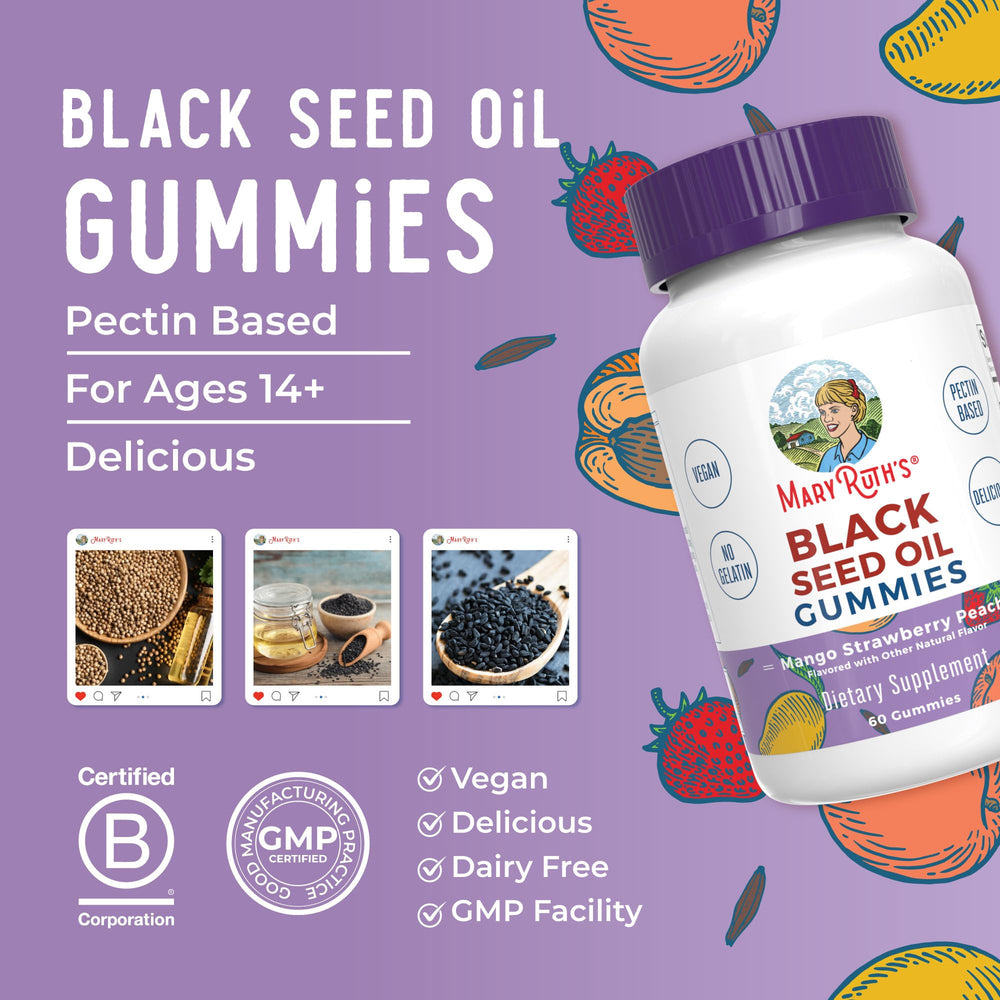 GMP facility badge indicates quality manufacturing for MaryRuth Organics gummies.