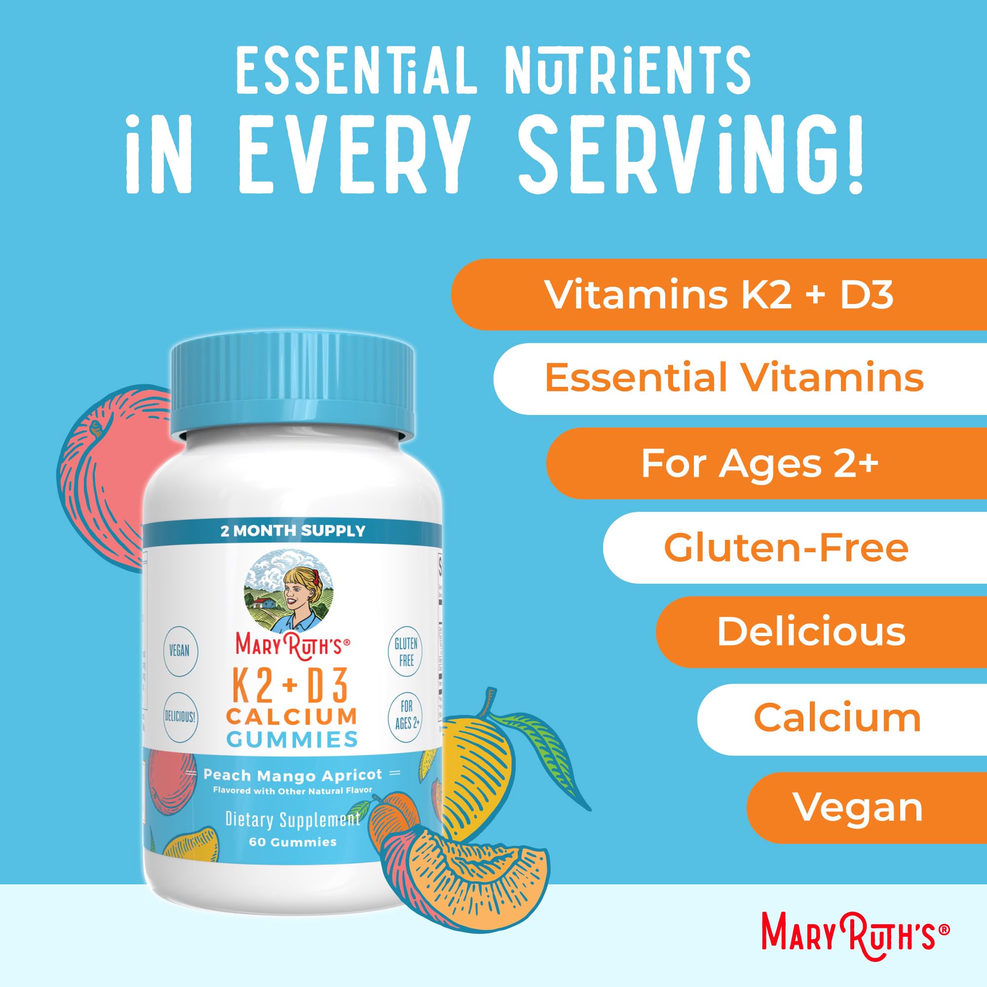 MaryRuth Organics label notes Non GMO vegan gluten-free attributes