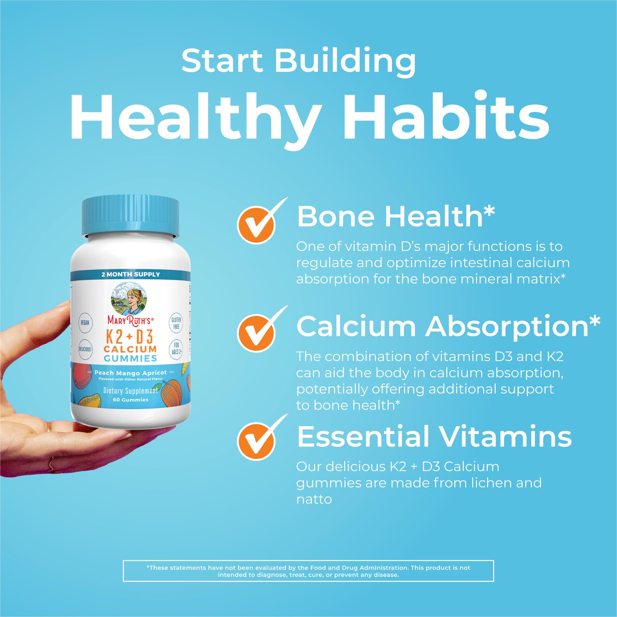MaryRuth Organics gummies featuring natto derived K2 emphasizes vegan allergen-friendly profile