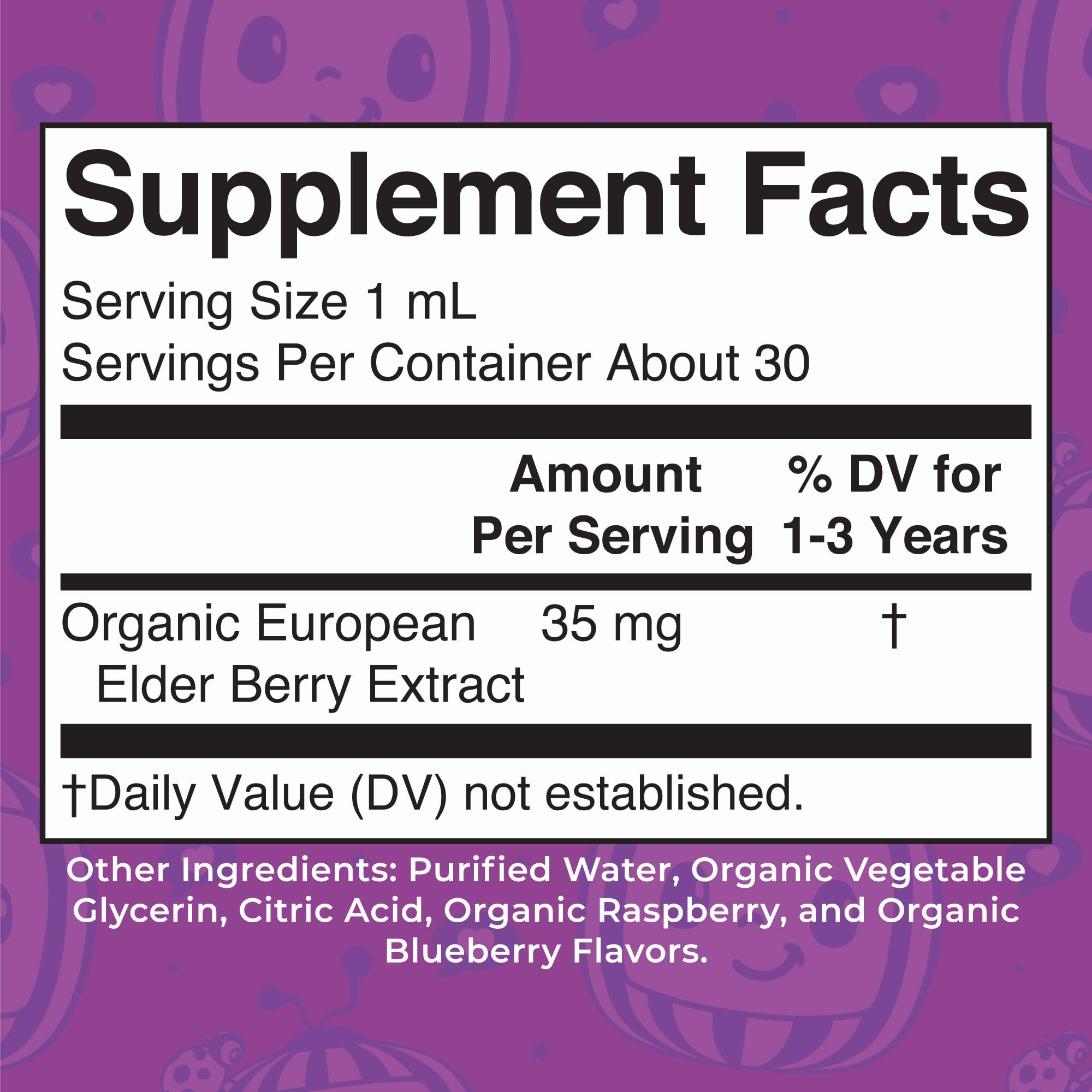 Vegan and gluten free icons on MaryRuth Organics Cocomelon elderberry syrup