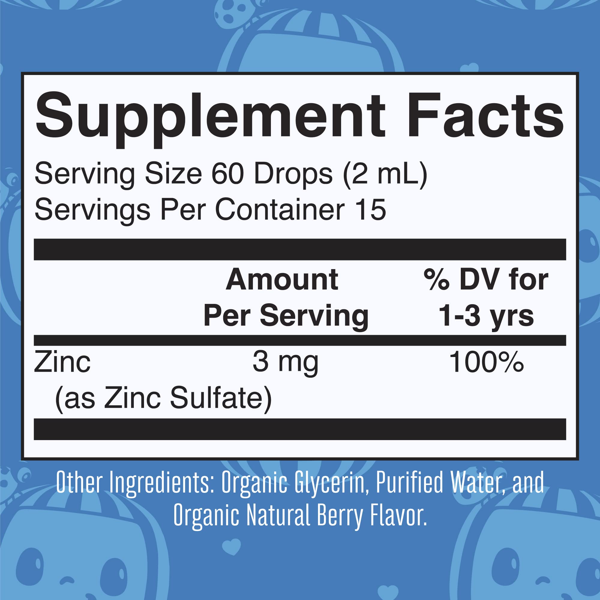 Child sipping berry flavored zinc drops with CoComelon design