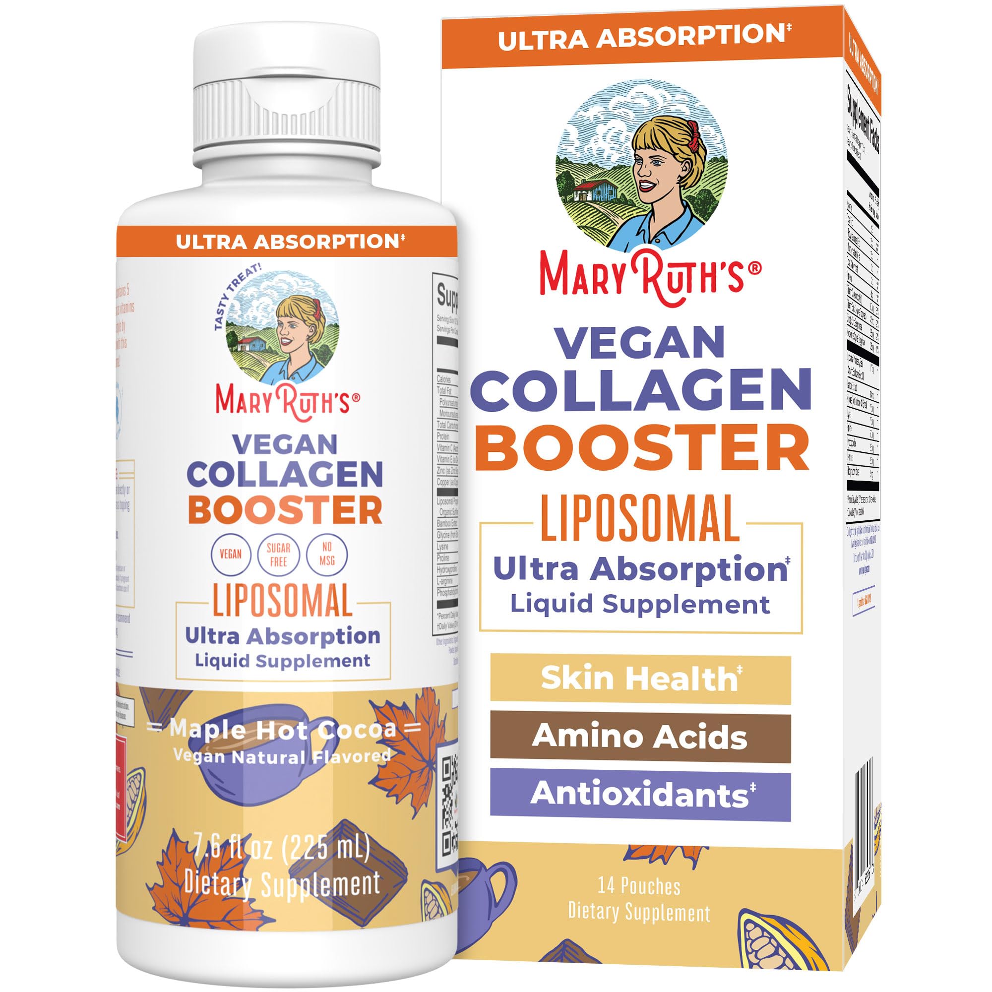 MaryRuth Organics Collagen Booster Liposomal bottle designed for skin and joints support.
