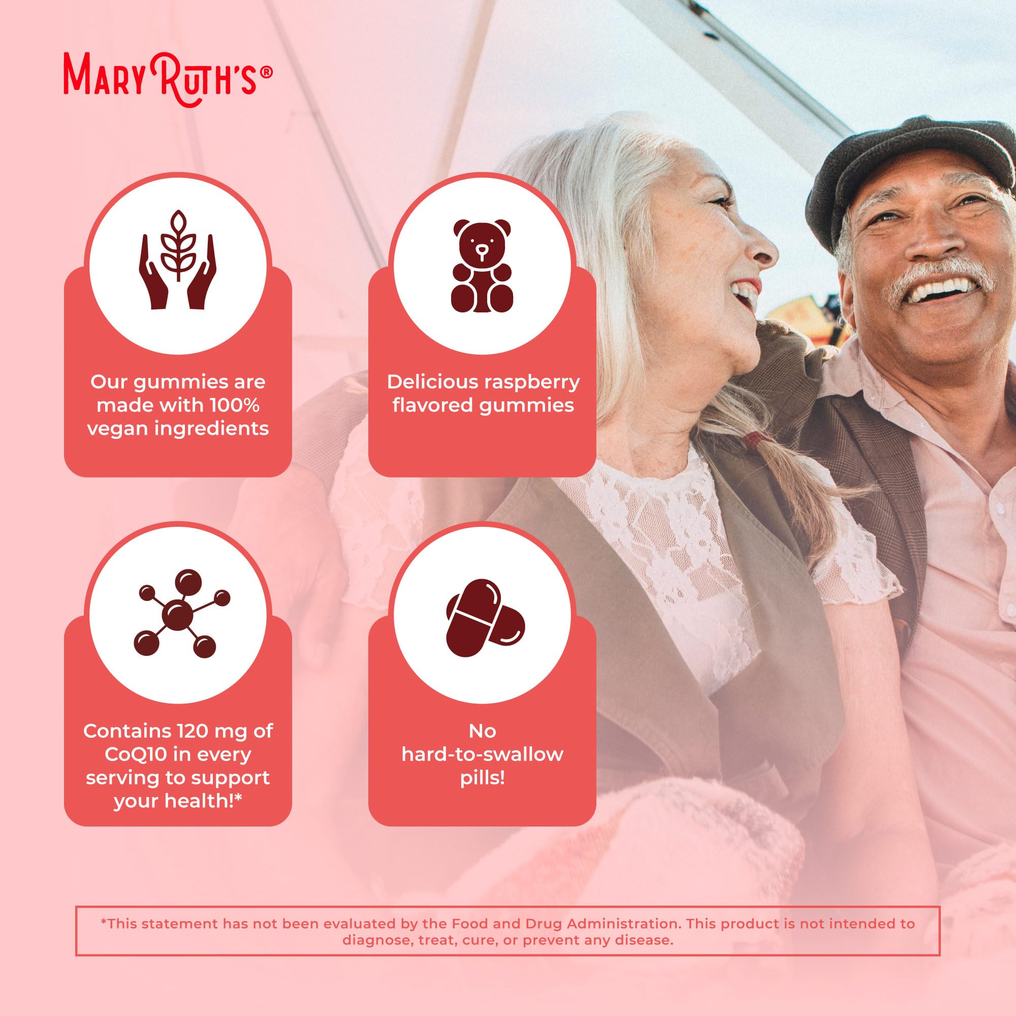 Ingredients panel highlights pectin base and gelatin-free formulation.