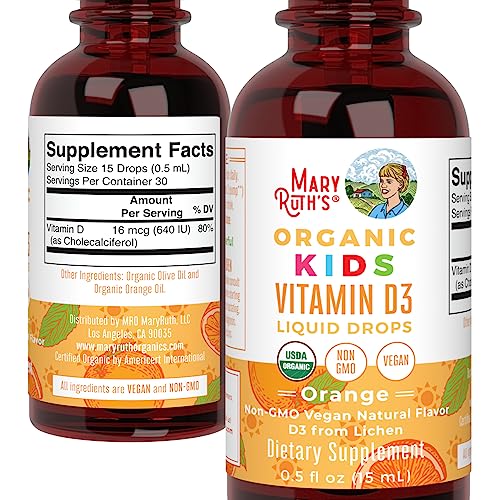 MaryRuth Organics D3 drops compact travel-friendly bottle