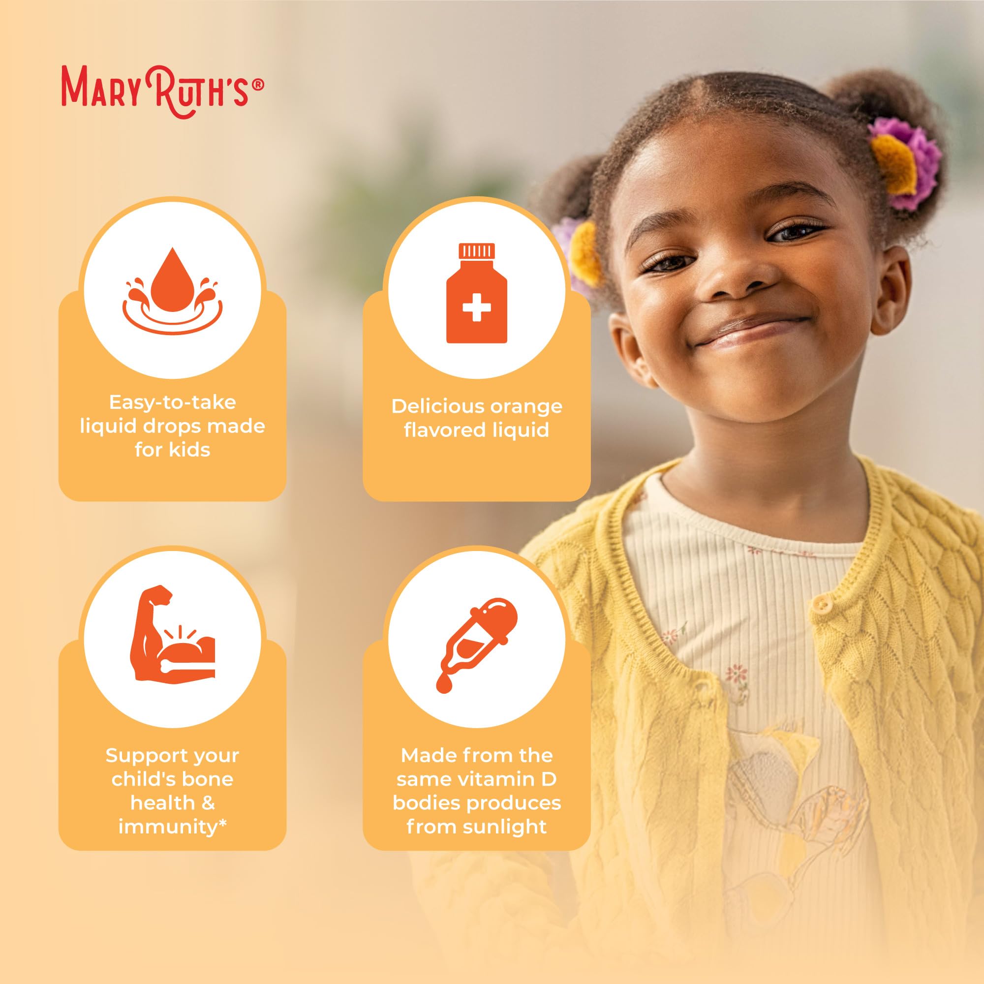 MaryRuth Organics D3 drops designed for children ages 4–13 years