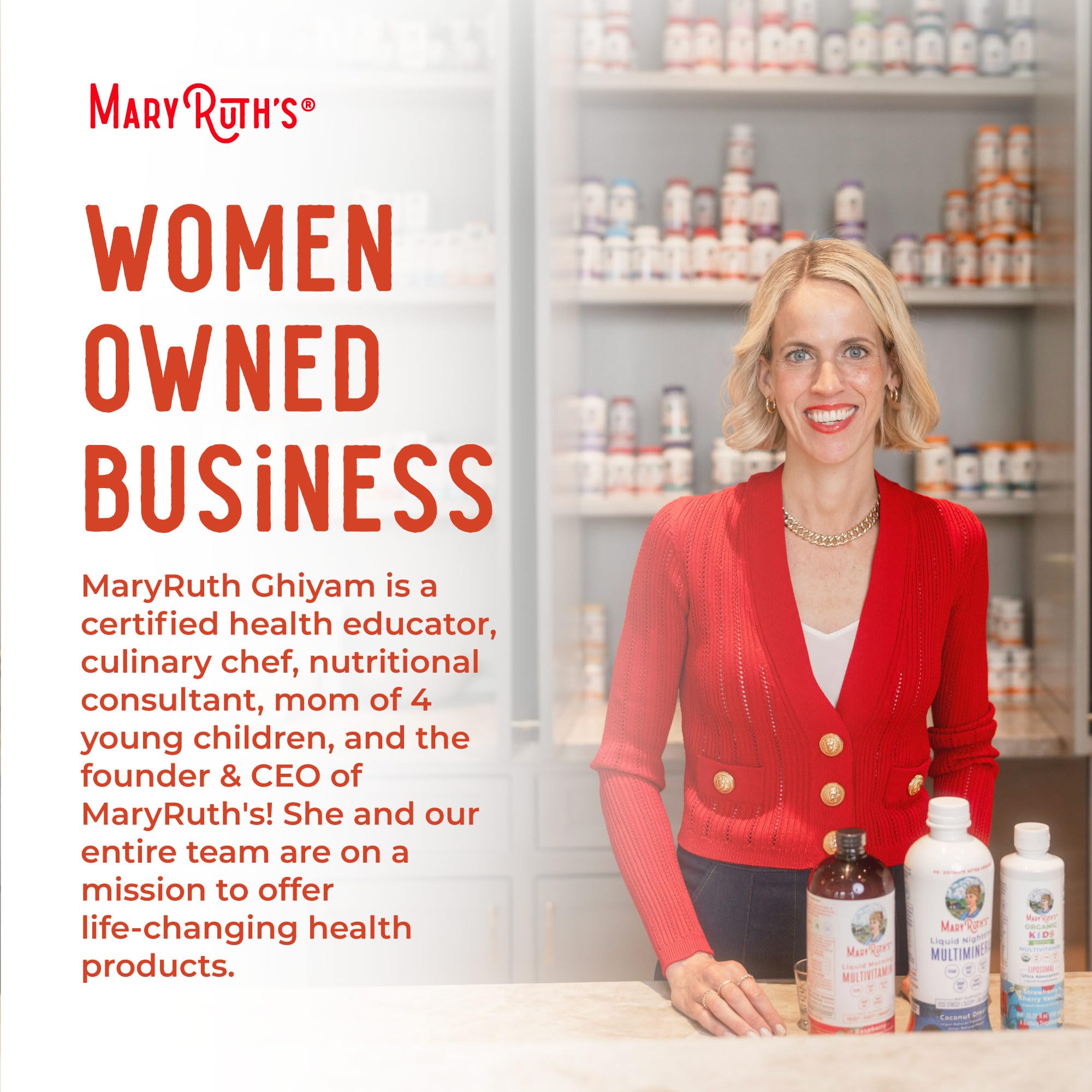 MaryRuth Organics daily-dose-15ml graphic conveying convenient intake for routine