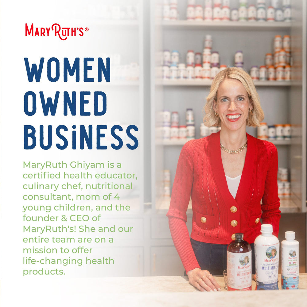 MaryRuth Organics dropper-ready bottle supports convenient daily dosing.
