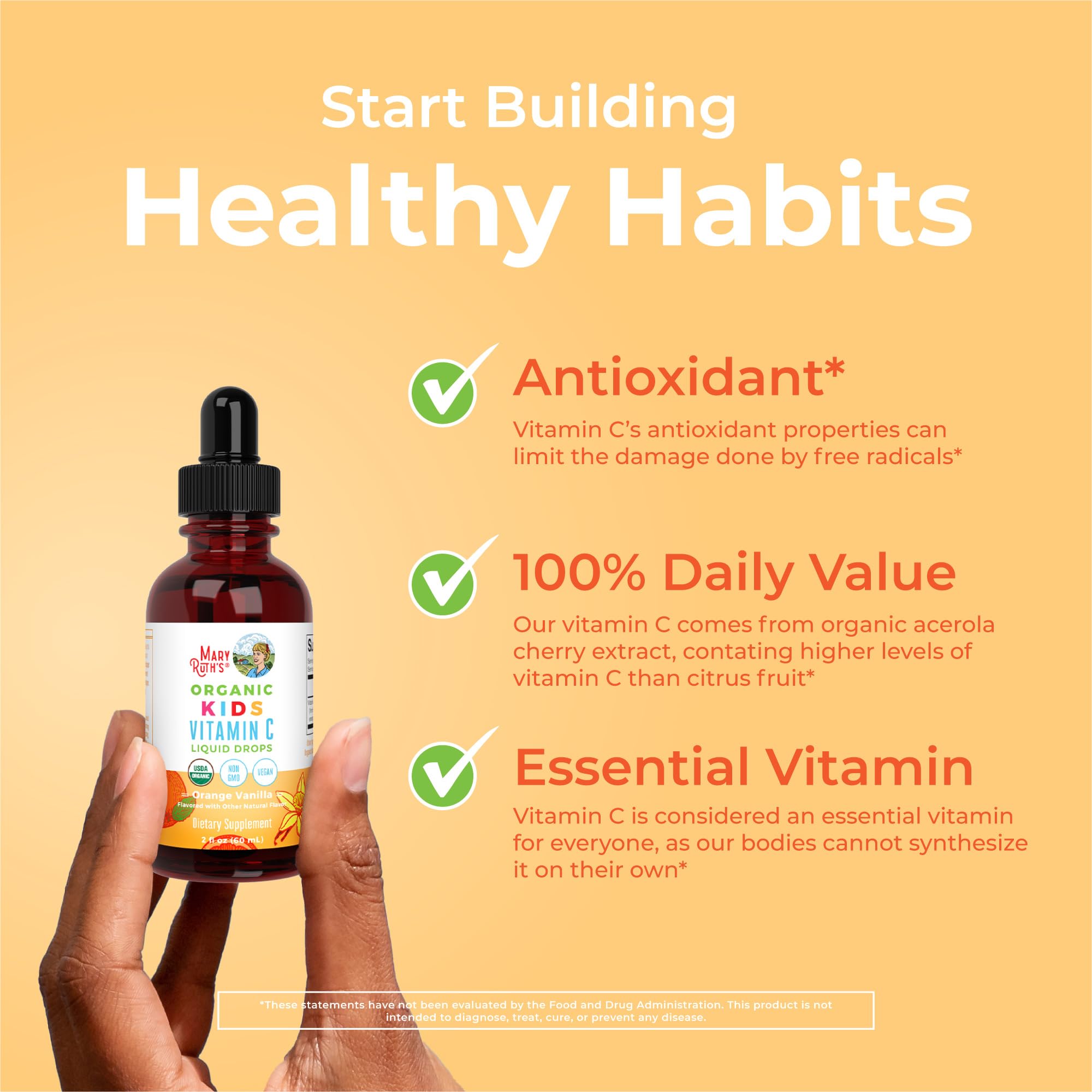 MaryRuth Organics drops being added to juice for kid-friendly intake
