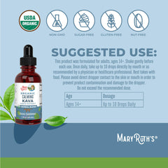 MaryRuth Organics Calmness Drops being poured into water for easy taking