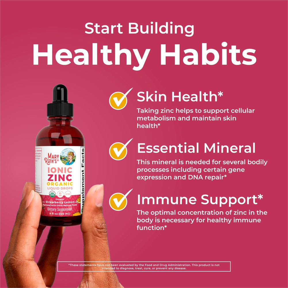 MaryRuth Organics front view of zinc bottle on clean surface