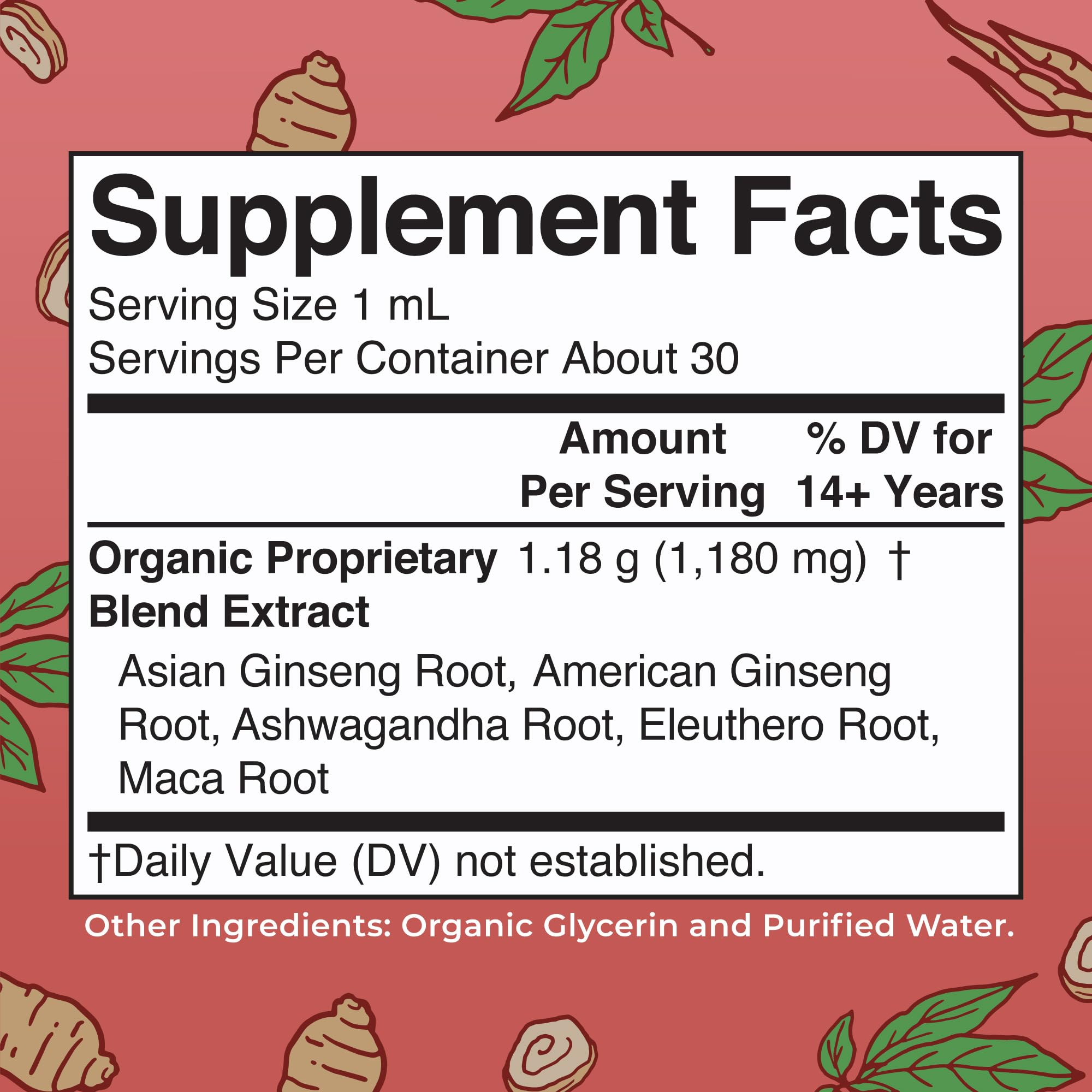 MaryRuth Organics Ginseng and Ashwagandha capsules closeup highlight adaptogens.