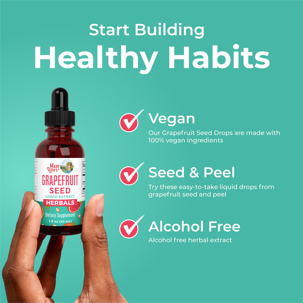 MaryRuth Organics grapefruit seed extract sugar-free icon indicates zero added sugar.