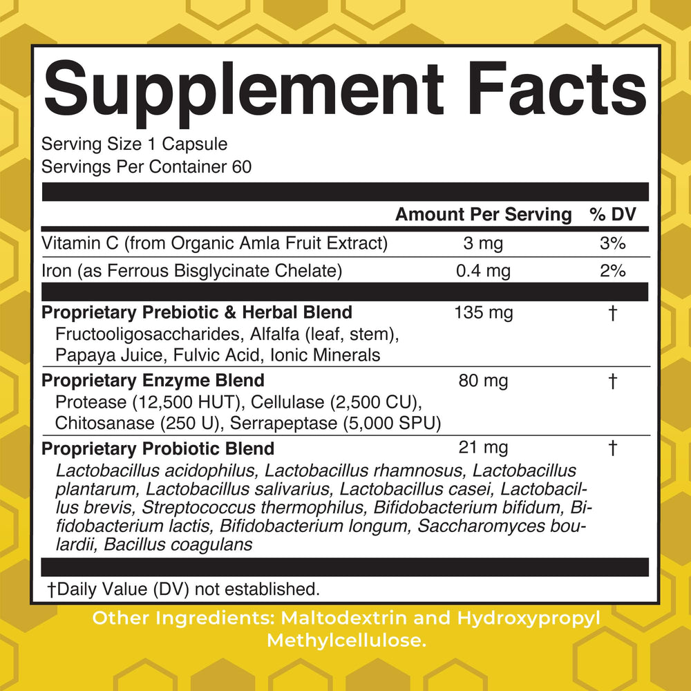 MaryRuth Organics capsules close-up; convenient vegan pine-based capsules aid digestion when taken with water.