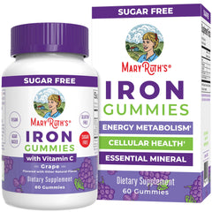 MaryRuth Organics iron gummies in bottle with grape flavor for daily energy