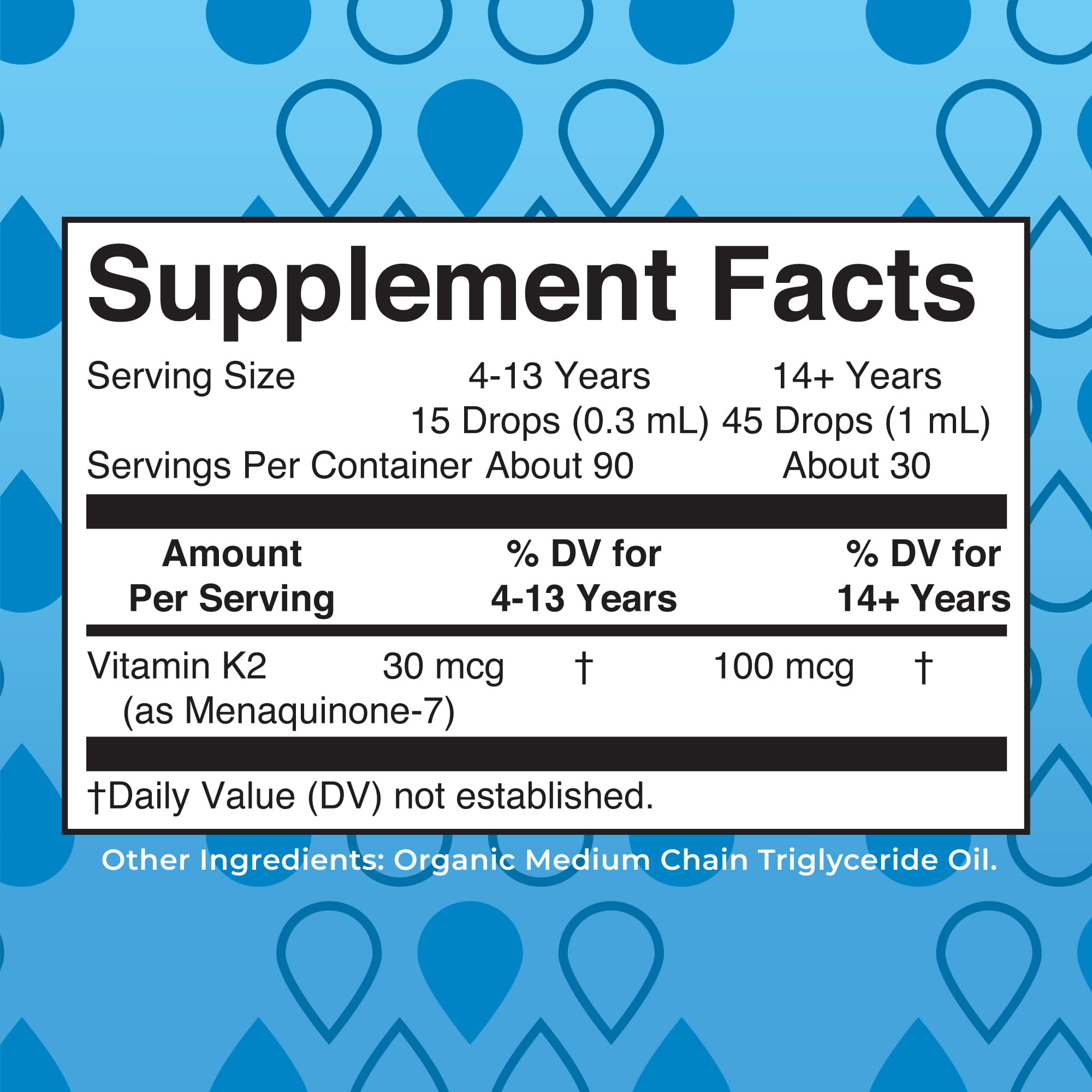 MaryRuth Organics K2 MK7 liquid drops pour for easy daily dosing.