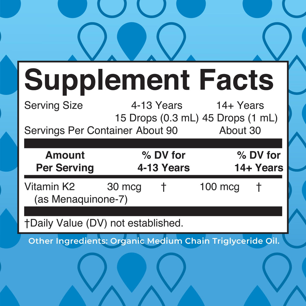 MaryRuth Organics K2 MK7 liquid drops pour for easy daily dosing.