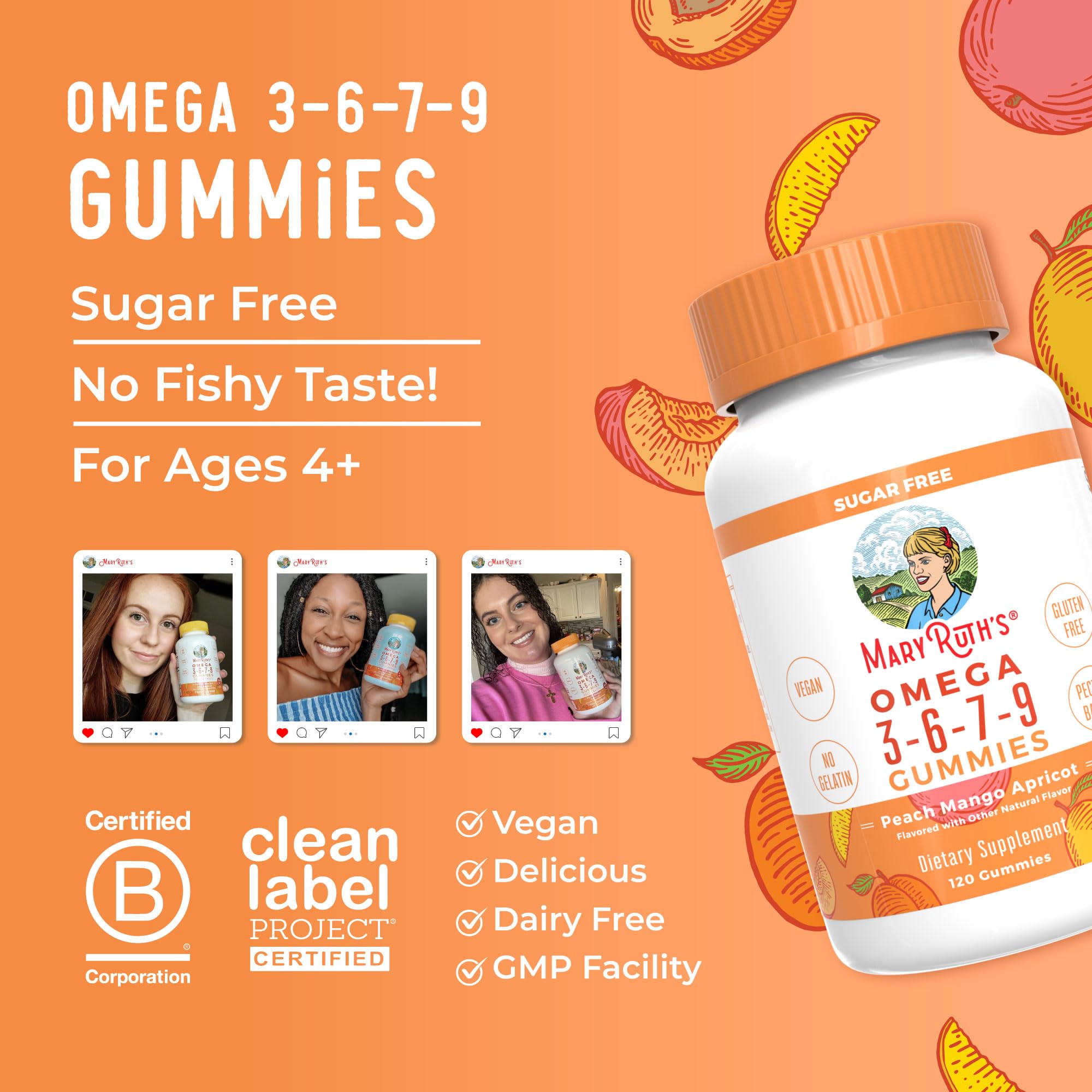 MaryRuth Organics omega gummies kid-friendly option for daily routine.