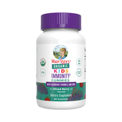 MaryRuth Organics Kids Immune Support Gummies in bottle with mixed-berry flavor for daily immune care.