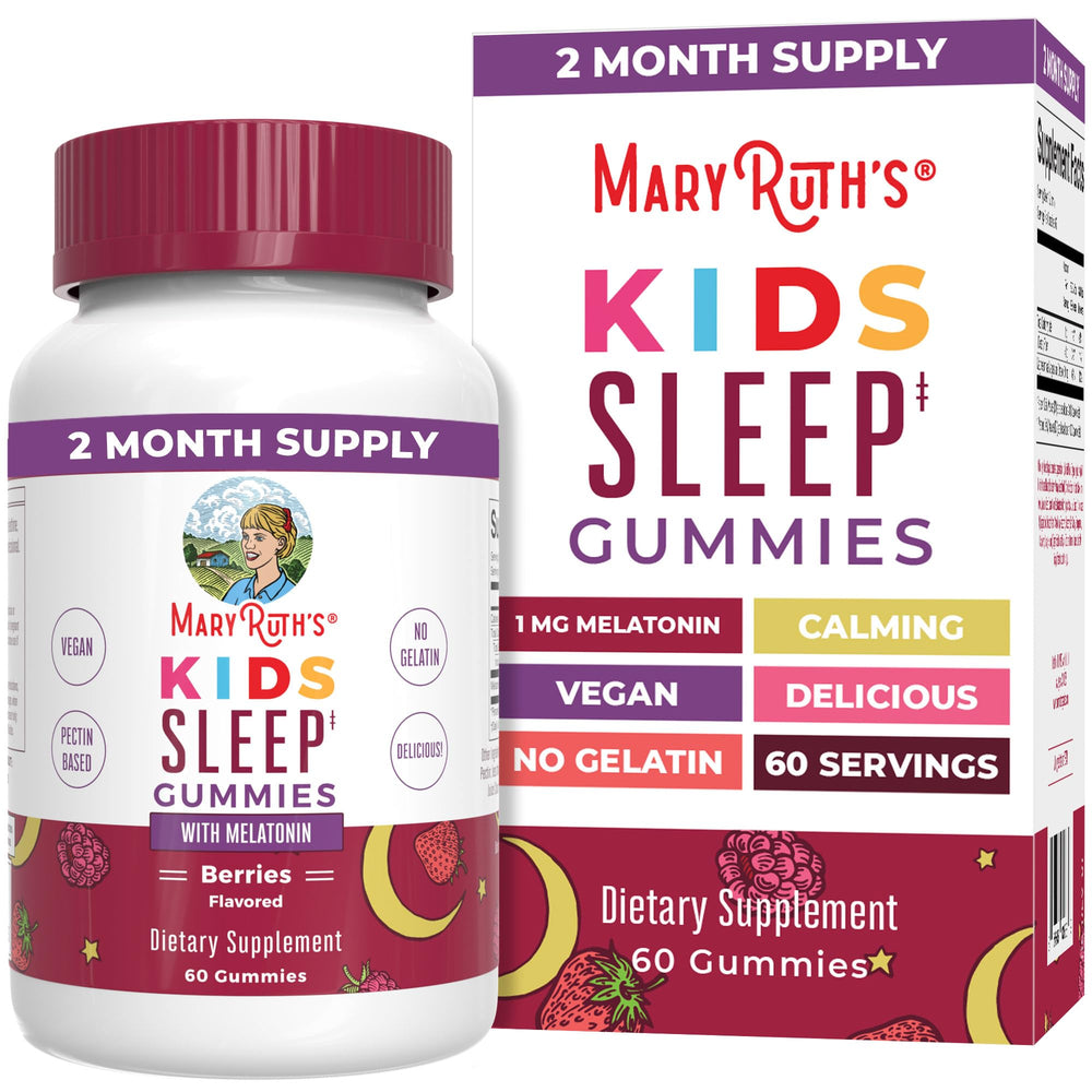 MaryRuth Organics Kids Melatonin Gummies bottle supports easy bedtime routine