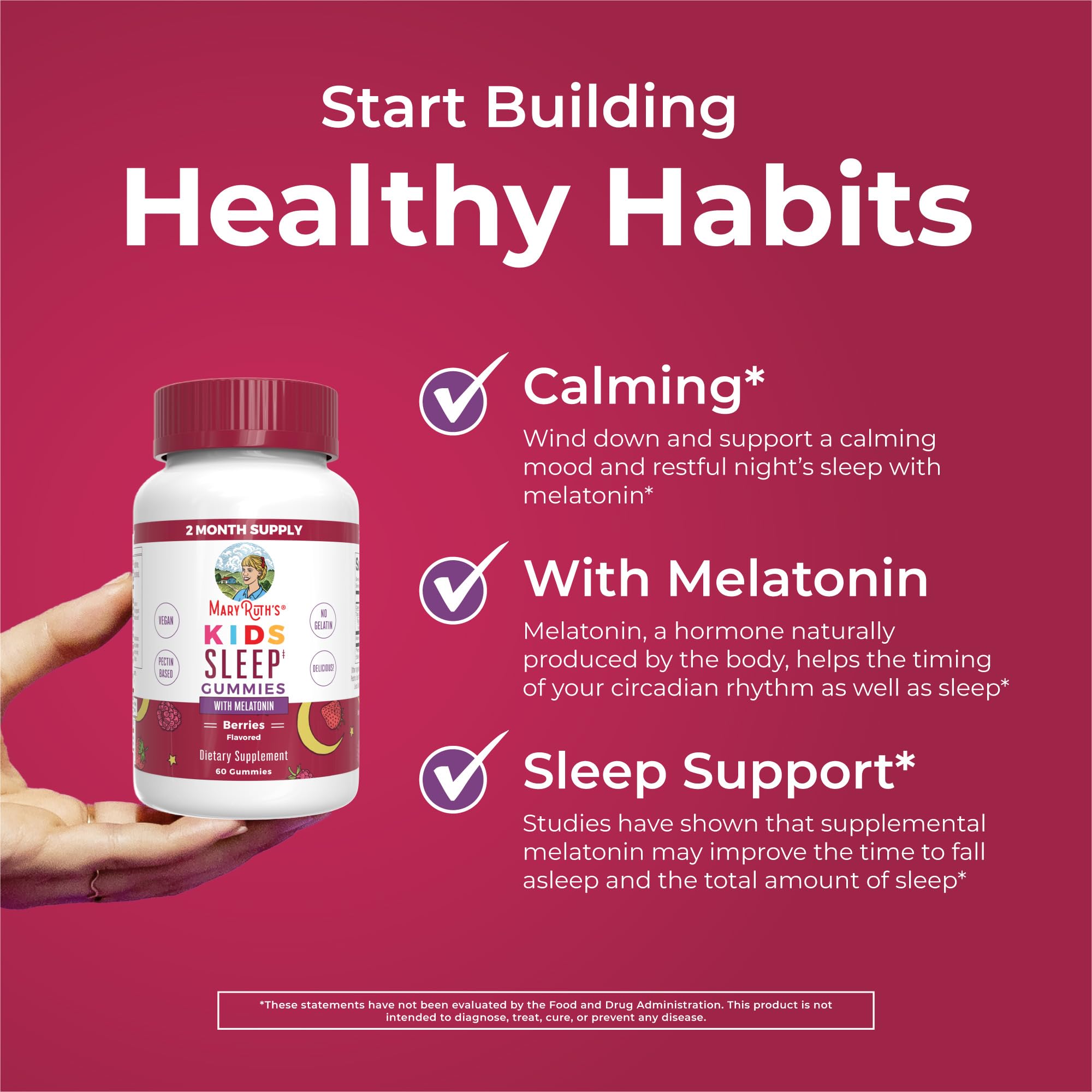 MaryRuth Organics Kids Melatonin Gummies gluten-free and dairy-free