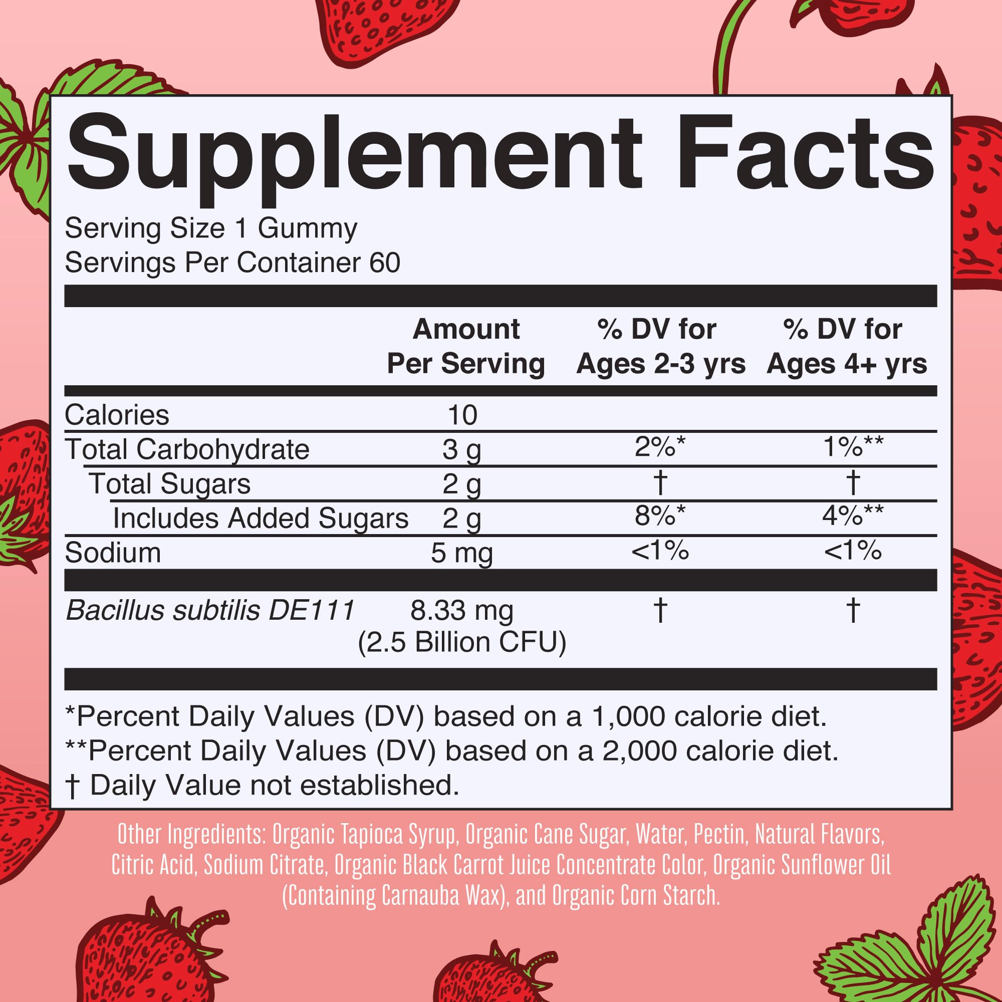 MaryRuth Organics Kids Probiotics gummies strawberry flavor.