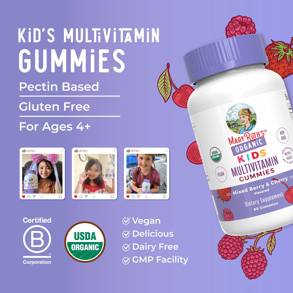 MaryRuth Organics kids enjoying easy-to-chew gummies